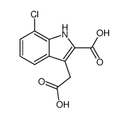 (2-carboxy-7-chloro-indol-3-yl)-acetic acid结构式