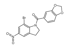 benzo[d][1,3]dioxol-5-yl(7-bromo-5-nitroindolin-1-yl)methanone Structure