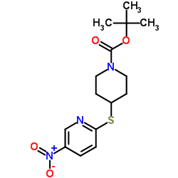 4-(5-Nitro-pyridin-2-ylsulfanyl)-piperidine-1-carboxylic acid tert-butyl ester picture