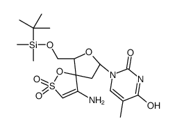 1-[(6R,8R)-4-amino-6-[[tert-butyl(dimethyl)silyl]oxymethyl]-2,2-dioxo-1,7-dioxa-2λ6-thiaspiro[4.4]non-3-en-8-yl]-5-methylpyrimidine-2,4-dione Structure