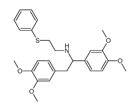 1,2-bis(3,4-dimethoxyphenyl)-N-(2-(phenylthio)ethyl)ethan-1-amine结构式