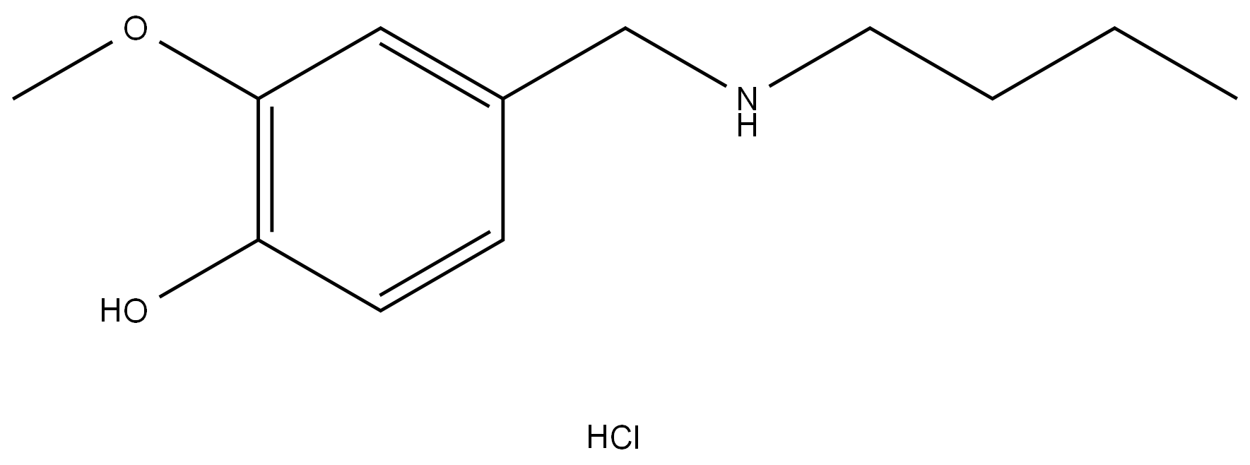 4-[(butylamino)methyl]-2-methoxyphenol hydrochloride结构式