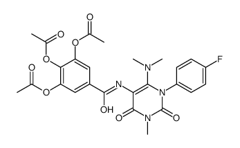 Benzamide,3,4,5-tris(acetyloxy)-N-[6-(dimethylamino)-1-(4-fluorophenyl)-1,2,3,4-tetrahydro-3-methyl-2,4-dioxo-5-pyrimidinyl]- structure