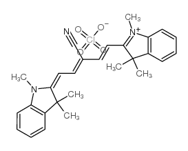 2-[(1E,3Z)-3-氰基-5-(1,3,3-三甲基-1,3-二氢-2H-吲哚-2-亚基)-1,3-戊二烯基]-1,3,3-三甲基-3H-吲哚高氯酸盐结构式
