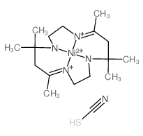 5,7,7,12,14,14-hexamethyl-4,11-diaza-1,8-diazanidacyclotetradeca-4,11-diene; nickel(+2) cation; thiocyanic acid Structure