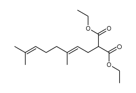 (3,7-dimethyl-octa-2,6-dienyl)-malonic acid diethyl ester Structure