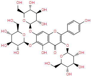 6-羟基山奈酚-3,6-O-二葡萄糖-7-O-葡萄糖醛酸苷图片