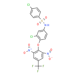 4-CHLORO-N-(3-CHLORO-4-[2,6-DINITRO-4-(TRIFLUOROMETHYL)PHENOXY]PHENYL)BENZENESULFONAMIDE结构式