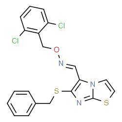 6-(BENZYLSULFANYL)IMIDAZO[2,1-B][1,3]THIAZOLE-5-CARBALDEHYDE O-(2,6-DICHLOROBENZYL)OXIME结构式