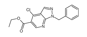 ethyl 1-benzyl-4-chloropyrazolo[3,4-b]pyridine-5-carboxylate结构式