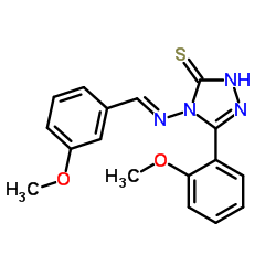 5-(2-Methoxyphenyl)-4-{[(E)-(3-methoxyphenyl)methylene]amino}-4H-1,2,4-triazole-3-thiol Structure