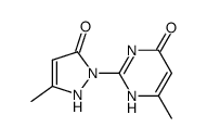 6-methyl-2-(3-methyl-5-oxo-2,5-dihydropyrazol-1-yl)pyrimidin-4(1H)-one Structure