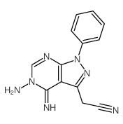 1H-Pyrazolo[3,4-d]pyrimidine-3-acetonitrile,5-amino-4,5-dihydro-4-imino-1-phenyl-结构式