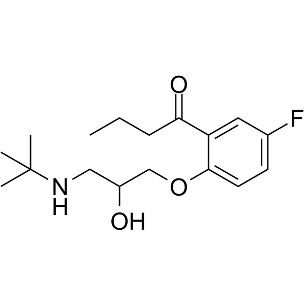 2'-[3-(tert-butylamino)-2-hydroxypropoxy]-5'-fluorobutyrophenone picture