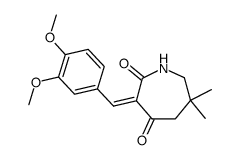 3-(3,4-dimethoxy-benzylidene)-6,6-dimethyl-azepane-2,4-dione结构式