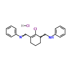 N-[(3-(Anilinomethylene)-2-chloro-1-cyclohexen-1-yl)methylene]aniline (hydrochloride) structure