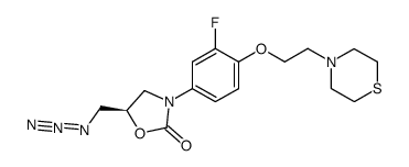 (R)-5-Azidomethyl-3-[3-fluoro-4-(2-thiomorpholin-4-yl-ethoxy)-phenyl]-oxazolidin-2-one Structure