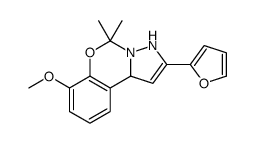 2-(furan-2-yl)-7-methoxy-5,5-dimethyl-3,10b-dihydropyrazolo[1,5-c][1,3]benzoxazine Structure