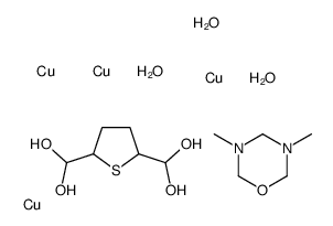 copper,[5-(dihydroxymethyl)thiolan-2-yl]methanediol,3,5-dimethyl-1,3,5-oxadiazinane,trihydrate结构式