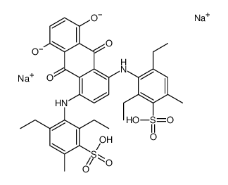 disodium 4,4'-[(9,10-dihydro-5,8-dihydroxy-9,10-dioxo-1,4-anthrylene)diimino]bis[3,5-diethyltoluene-2-sulphonate] Structure