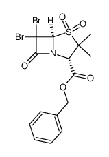 benzyl (2S,5R)-6,6-dibromo-3,3-dimethyl-7-oxo-4-thia-1-azabicyclo [3.2.0]-heptane-2-carboxylate-4,4-dioxide Structure