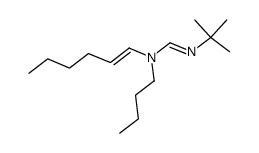 (1E)-N'-tert-butyl-N-butyl-N-(hex-1-en-1-yl)formimidamide Structure