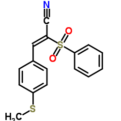 (2Z)-3-[4-(Methylsulfanyl)phenyl]-2-(phenylsulfonyl)acrylonitrile结构式