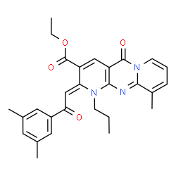 ethyl 2-[2-(3,5-dimethylphenyl)-2-oxoethylidene]-10-methyl-5-oxo-1-propyl-1,5-dihydro-2H-dipyrido[1,2-a:2,3-d]pyrimidine-3-carboxylate Structure