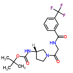 Carbamic acid, [(3S)-1-[[[3-(trifluoromethyl)benzoyl]amino]acetyl]-3-pyrrolidinyl]-, 1,1-dimethylethyl ester (9CI) Structure