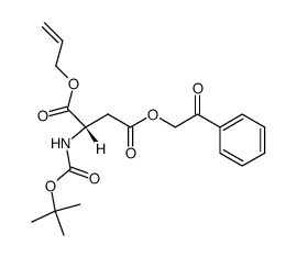 N-tert-Butoxycarbonyl-L-asaraginsaeure-α-allyl-β-phenacylester结构式