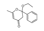 2-ethoxy-6-methyl-2-phenyl-3H-pyran-4-one结构式