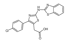 2-[2-(1,3-benzothiazol-2-ylamino)-4-(4-chlorophenyl)-1,3-thiazol-5-yl]acetic acid结构式