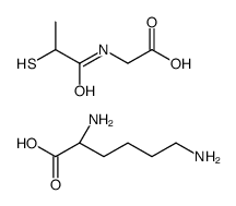 (2S)-2,6-diaminohexanoic acid,2-(2-sulfanylpropanoylamino)acetic acid Structure