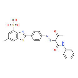 6-methyl-2-[4-[[2-oxo-1-[(phenylamino)carbonyl]propyl]azo]phenyl]benzothiazolesulphonic acid Structure