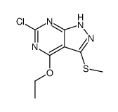 6-chloro-4-ethoxy-3-(methylsulfanyl)-1H-pyrazolo[3,4-d]pyrimidine结构式