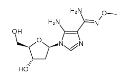 5-Amino-1-(2-deoxy-β-D-ribofuranosyl)-N'-methoxy-1H-imidazole-4-carboxamidine结构式