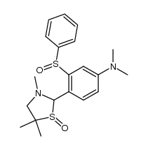 2-(4-(dimethylamino)-2-(phenylsulfinyl)phenyl)-3,5,5-trimethylthiazolidine 1-oxide结构式