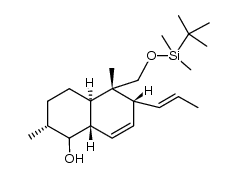 (2R,4aR,5S,6R,8aS)-5-(((tert-butyldimethylsilyl)oxy)methyl)-2,5-dimethyl-6-((E)-prop-1-en-1-yl)-1,2,3,4,4a,5,6,8a-octahydronaphthalen-1-ol结构式