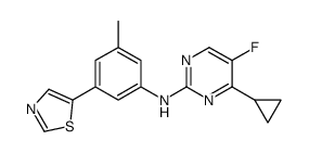 4-cyclopropyl-5-fluoro-N-[3-methyl-5-(1,3-thiazol-5-yl)phenyl]pyrimidin-2-amine Structure