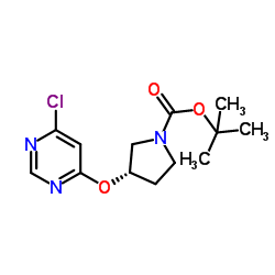 2-Methyl-2-propanyl (3S)-3-[(6-chloro-4-pyrimidinyl)oxy]-1-pyrrolidinecarboxylate Structure