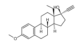 13β-ethyl-3-methoxy-17α-ethynyl-gona-1,3,5(10)-trien-17β-ol结构式