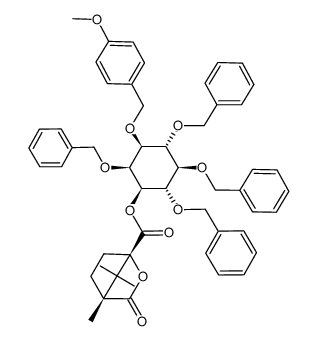 D-myo-Inositol, 1-O-(4-methoxyphenyl)methyl-2,4,5,6-tetrakis-O-(phenylmethyl)-, (1S,4R)-4,7,7-trimethyl-3-oxo-2-oxabicyclo2.2.1heptane-1-carboxylate picture