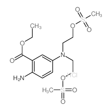 Benzoic acid,2-amino-5-[bis[2-[(methylsulfonyl)oxy]ethyl]amino]-, ethyl ester, hydrochloride(1:1)结构式