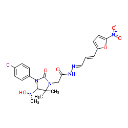 3-(4-氯苯基)-4-[[[[((4-氯苯基)氨基]羰基]羟基氨基] -5,5-二甲基-2-氧代-1-咪唑烷乙酸2-[3-(5-硝基-2)-呋喃基)-2-丙烯-1-亚烷基]酰肼图片