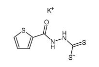 potassium N'-(thiophene-2-carbonyl) hydrazine carbodithioate结构式