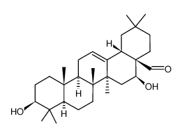 3β,16β-Dihydroxyolean-12-en-28-al Structure