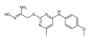 2-[4-(4-methoxy-anilino)-6-methyl-pyrimidin-2-ylsulfanyl]-N-hydroxy-acetamidine Structure