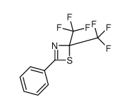 4-phenyl-2,2-bis(trifluoromethyl)-1,3-thiazete结构式