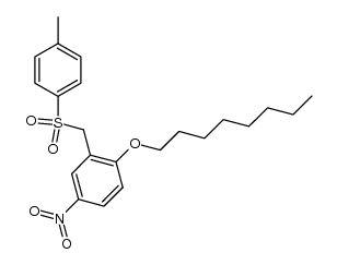 4-Nitro-1-octyloxy-2-p-tolylsulfonylmethyl-benzol结构式