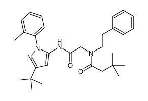 N-[2-[[5-tert-butyl-2-(2-methylphenyl)pyrazol-3-yl]amino]-2-oxoethyl]-3,3-dimethyl-N-(2-phenylethyl)butanamide结构式
